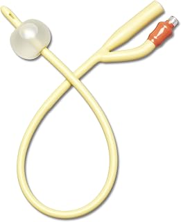 Medline Foley Catheters, Silicone-Elastomer Coated, Latex, 10 cc Balloon Size, 16 French Size (Pack of 12)