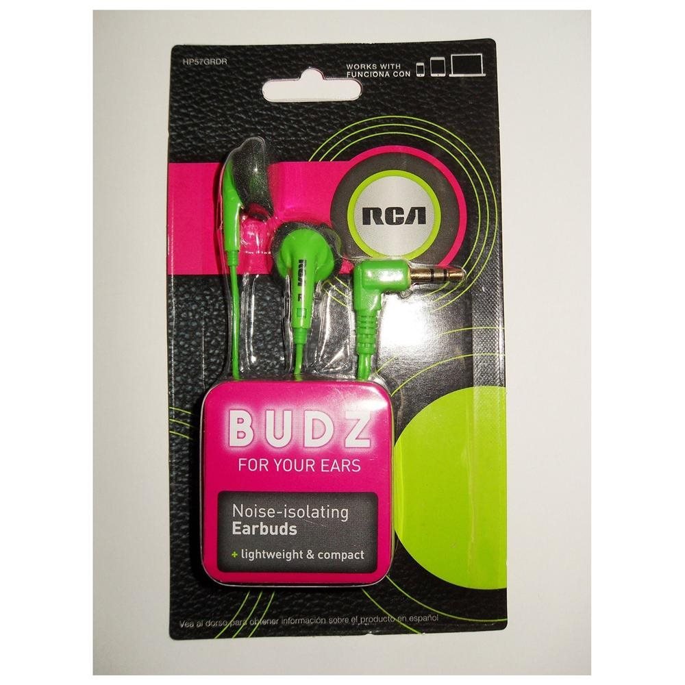 Amazon.com: RCA BUDZ HP57GRDR Noise-isolating Earbuds, Green