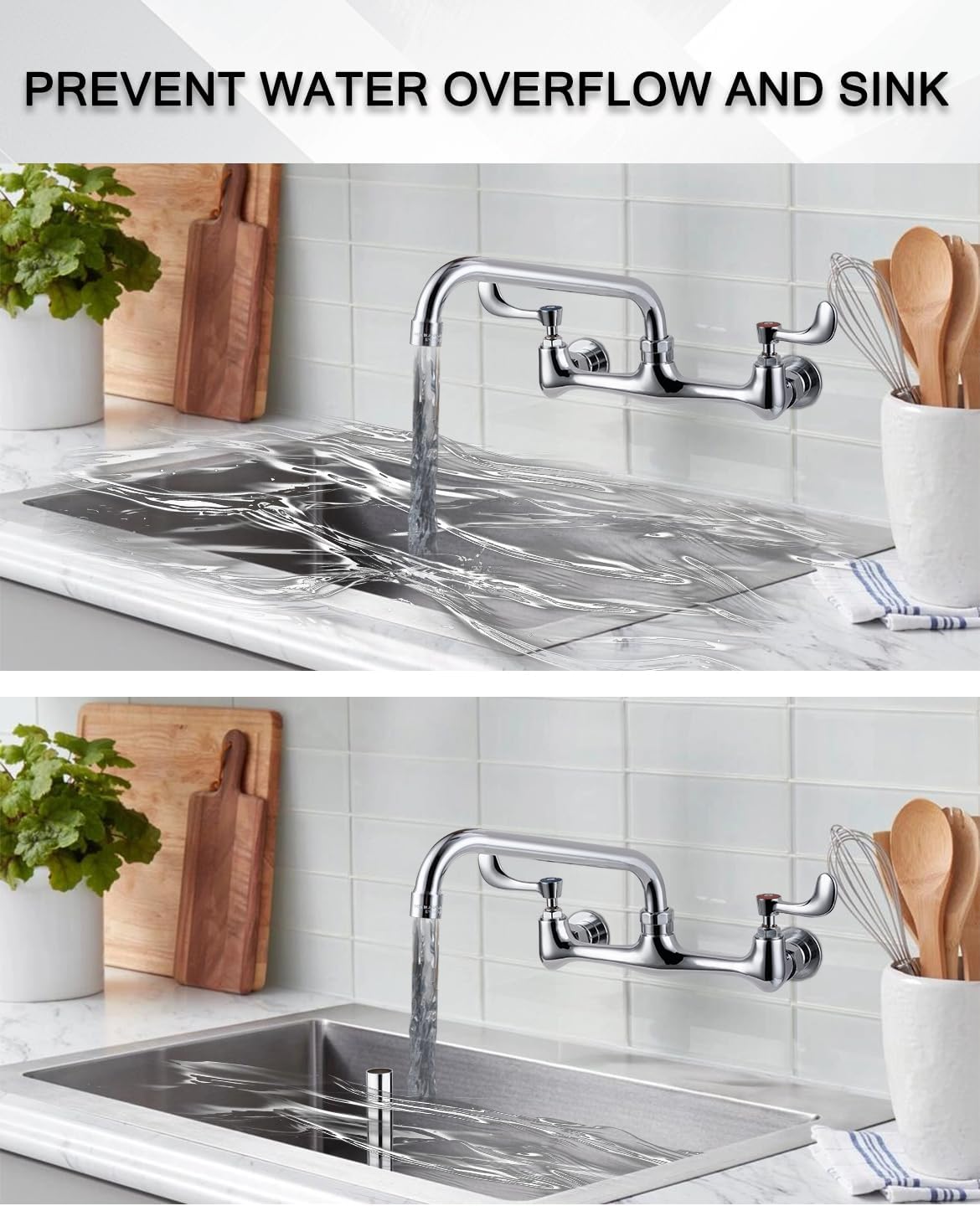 Bar Sink Overflow Pipe 12.25 Inch Stainless Steel Bar Sink Stopper Bathroom Sink Drain Pipe 3 Compartment Sink Stopper Pipe Overflow Suitable for 1.75 Inch Drains