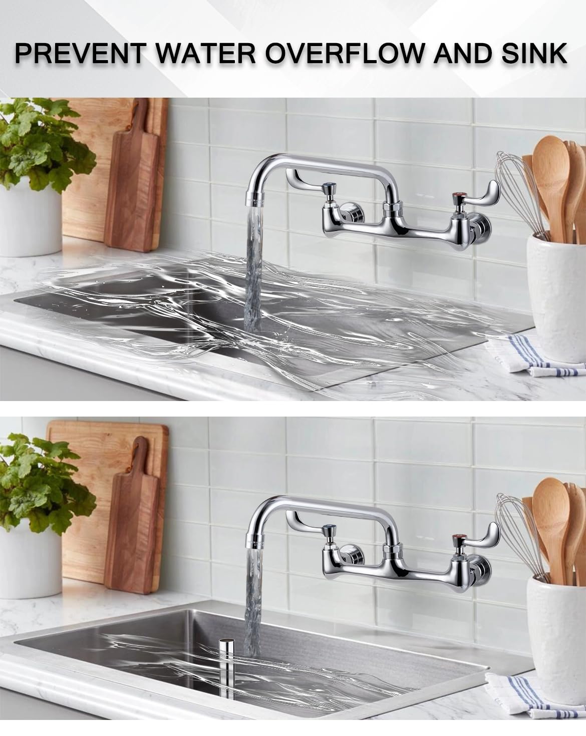 Tubo de desbordamiento de fregadero de barra de acero inoxidable de 12.25 pulgadas para desagües de 1.75 pulgadas, tubo de drenaje de fregadero de baño con 3 compartimentos, tapón de fregadero