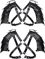 Vista 7 de Polainas de cuero sintético de caballero medieval, corsé, chal renacentista, capa de hombro, bufanda, accesorios