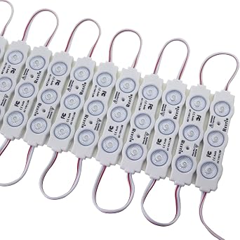 110V 2835 3 LED Module Waterproof 250LM Per Module 100pcs | Storefront Lights Decorative Light for Letter Sign Advertising Signs with Tape Adhesive Backside White