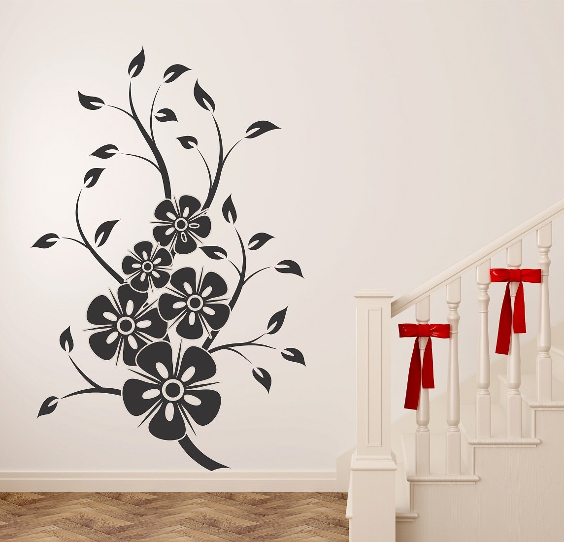 Buy Wallstick Black Flowers wallstickers (Vinyl 100 cm x 85 cm