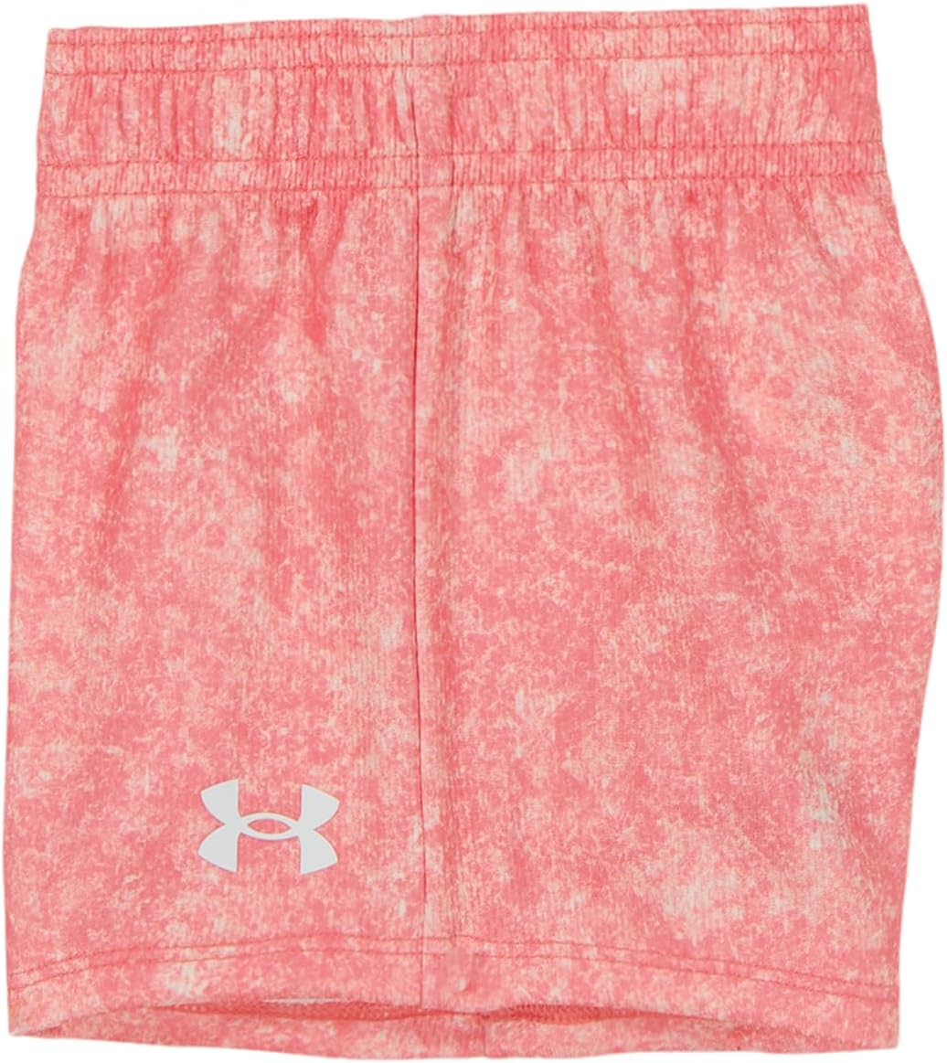 Under Armour Girls' 2-piece Short Sleeve Tee and Shorts Set, Lightweight and Comfortable, Posh Pink Mesh, 2T - Image 2