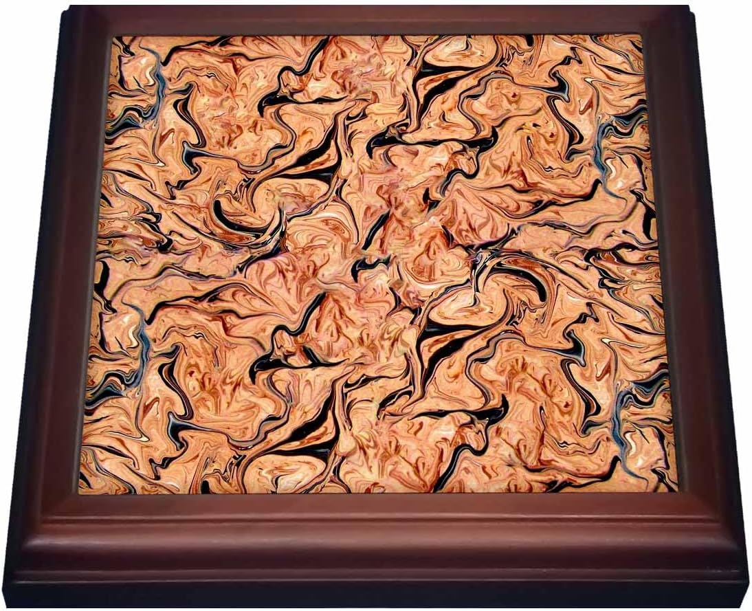 3dRose Elegant Beige black Marbling Trivet with Ceramic Tile, 8 x 8", Natural