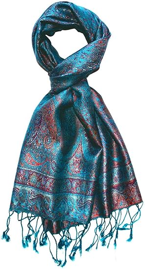 Lorenzo Cana Zijden sjaal uitvoerig bedrukt paisley patroon sjaal 100% zijde 50 x 170 cm harmonieuze kleuren damessjaal sjaal 89075, Meerkleurig, 50 x 170 cm