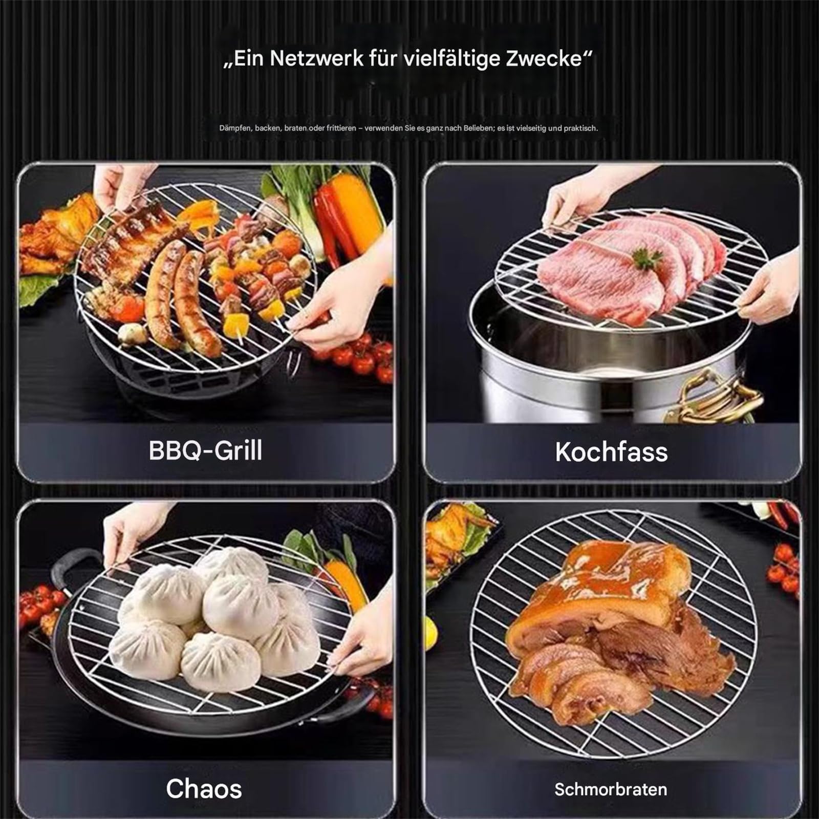 Okrągły ruszt do grillowania ze stali nierdzewnej, do paleniska, pizzy i chleba – uniwersalna kratka chłodząca do kuchenki mikrofalowej i ciasta, okrągła płaska kratka do okrągłego grilla