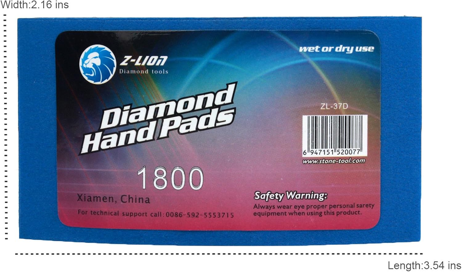 Z-Lion Resin Diamond Hand Polishing Pads 1800 for Stone Glass Ceramic Marble Granite