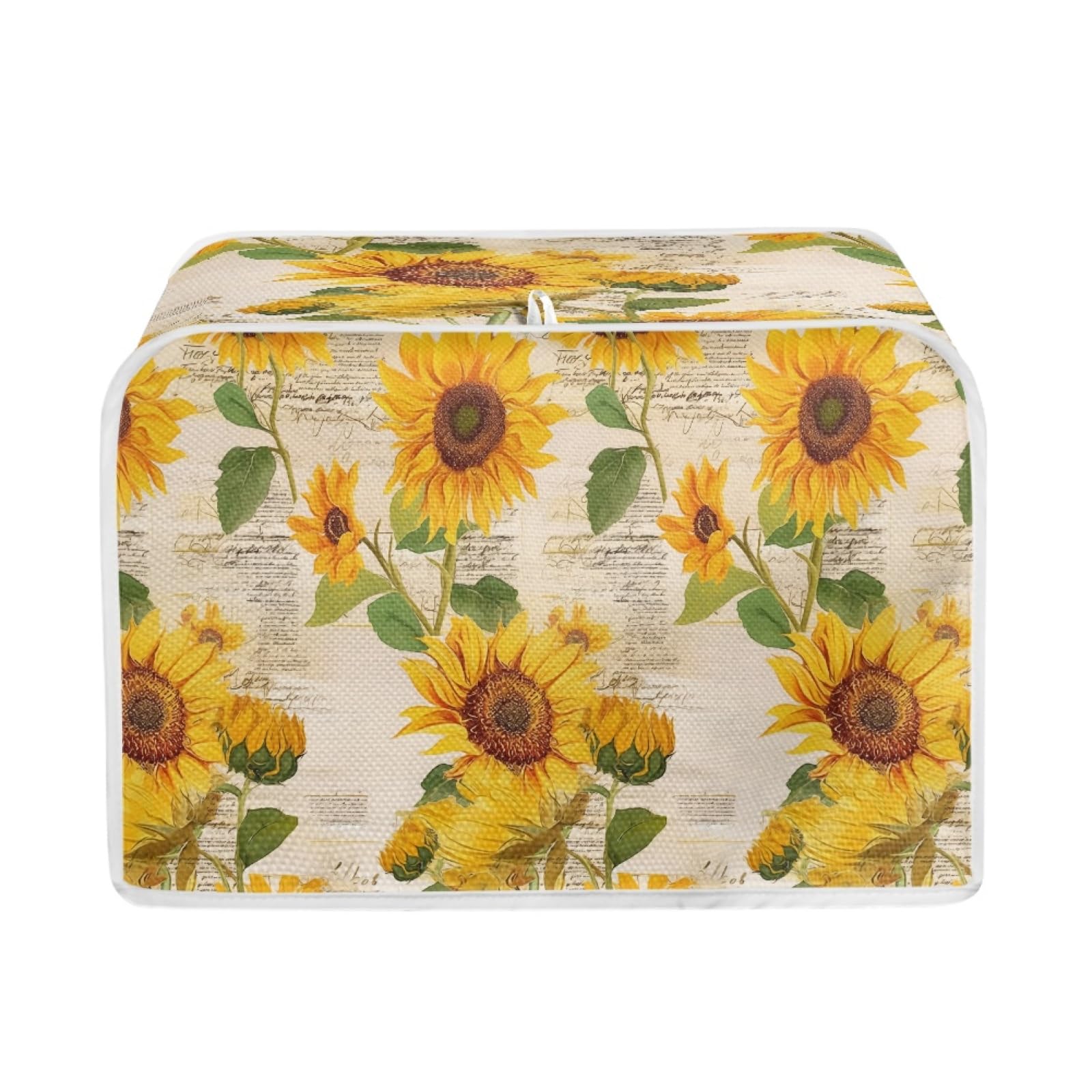 Sunflowers Toaster Covers Fit for Most 4 Standard Toasters, Dust Proof Toaster Covers Lightweight with Top Hook for Easy Storage
