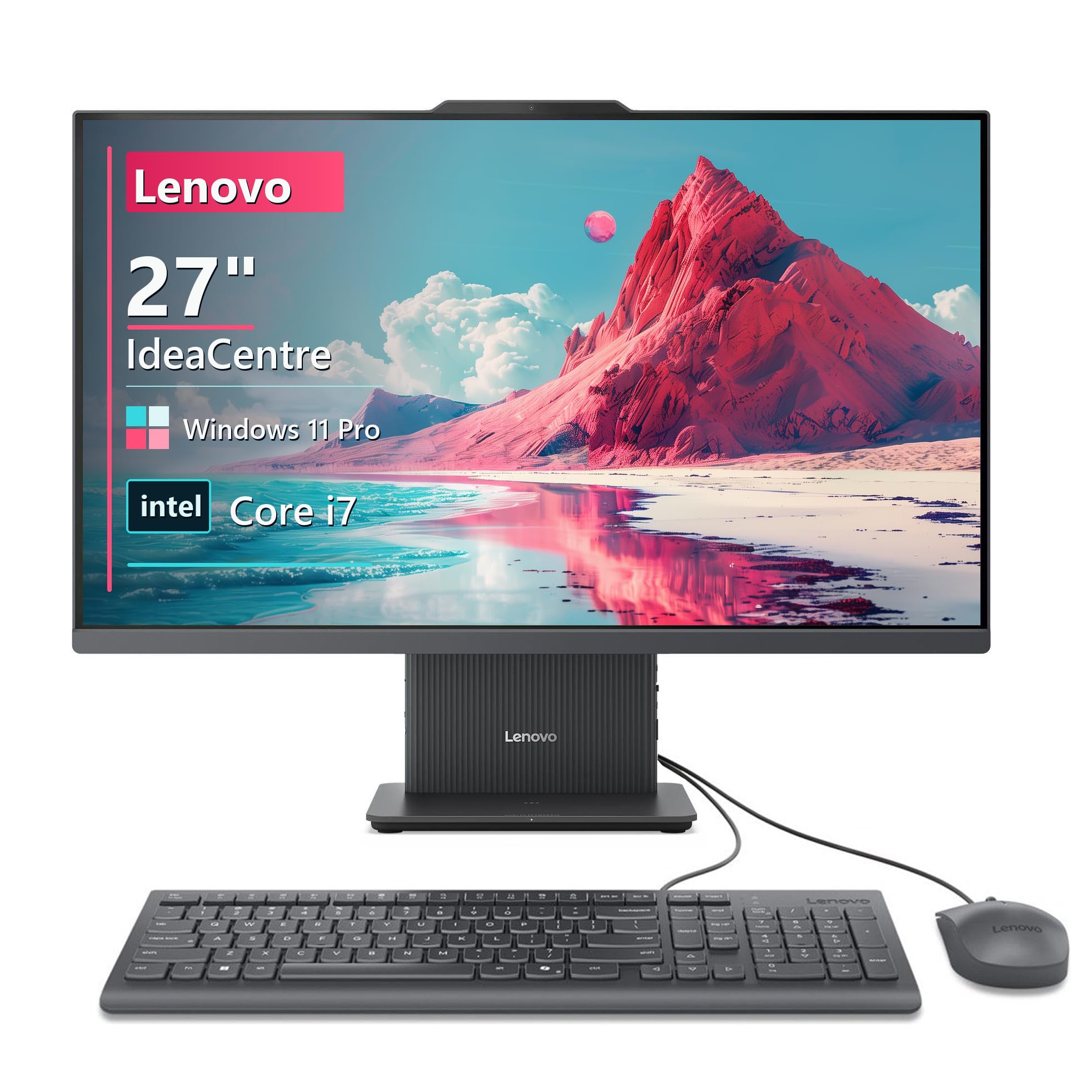 Lenovo ThinkCentre neo 50a Gen 6 27 AIO, Intel Core Ultra 7 256V, 512GB SSD | 16GB LPDDR5X-8533 RAM, All-in-one desktop with 27" FHD display, Intel Arc graphics, Wi-Fi 6, 5.0MP Camera, Windows 11 Pro