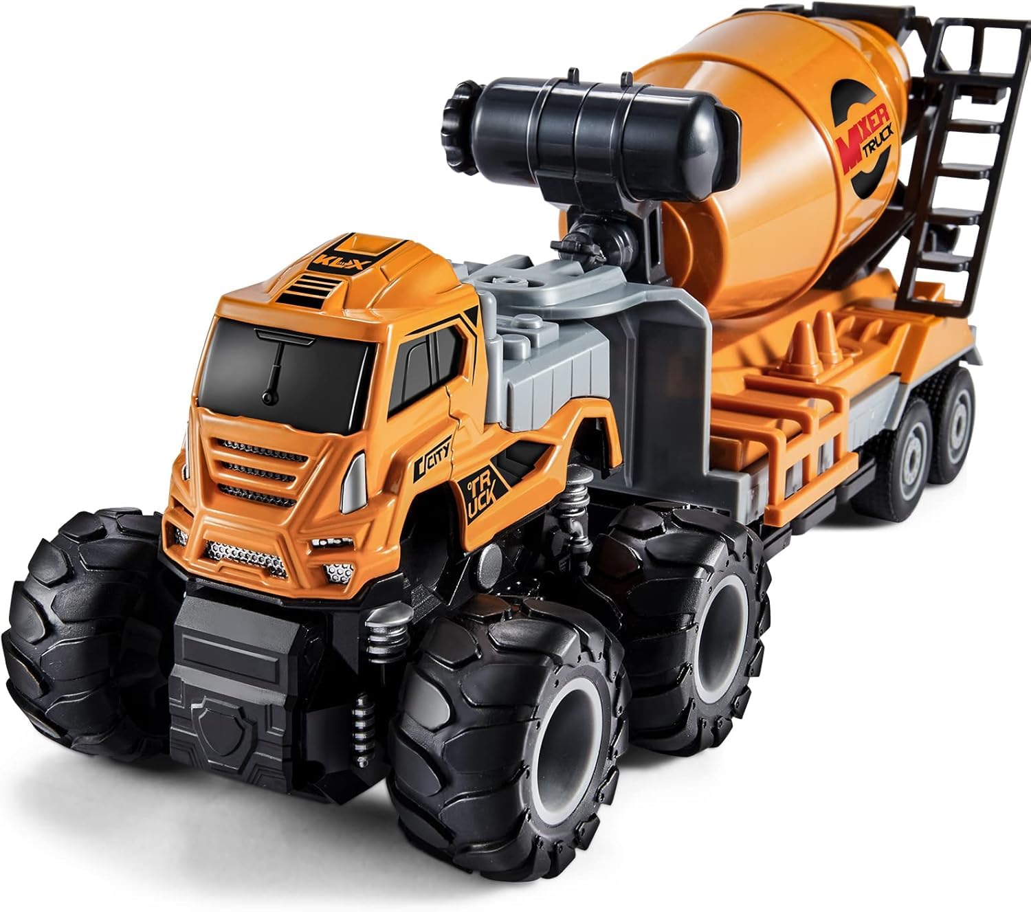 FunBlast Cement Mixer Truck Toy for Kids - 1:43 Scale Model Die-Cast 4 X 4 Drive Pull Back Friction Power Truck Toys, Pull Back Toy Vehicles Play Set for 3+ Years Boys, Girls