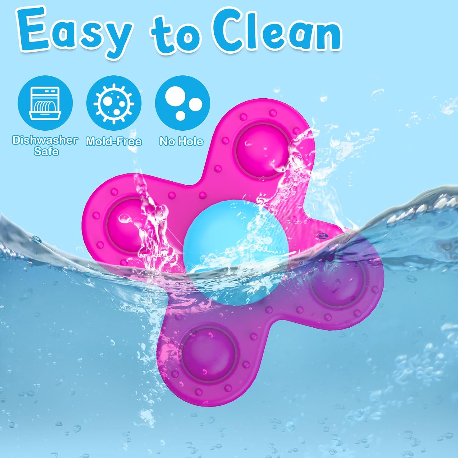 Suction Cup Spinner Bath Toys for 1 Year Old Boy Girl, 3 Pcs Spinning Bath Toys for Toddlers 1-3