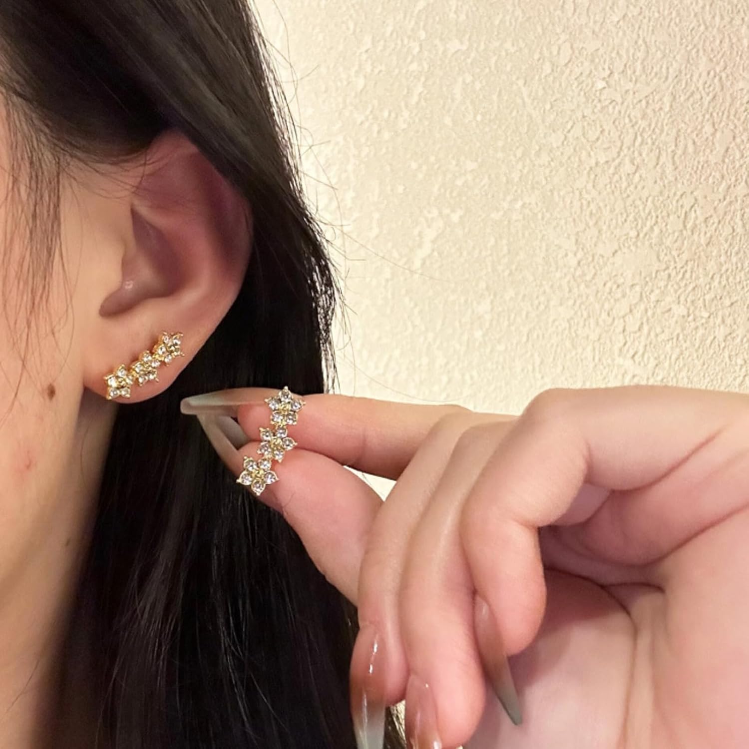 Gold Star Earrings Ear Climber Small Stud Earrings for Women Minimalist Statement Gold Jewelry Accessories for Party Holiday Outfits Trendy Jewelry Gifts - Image 4