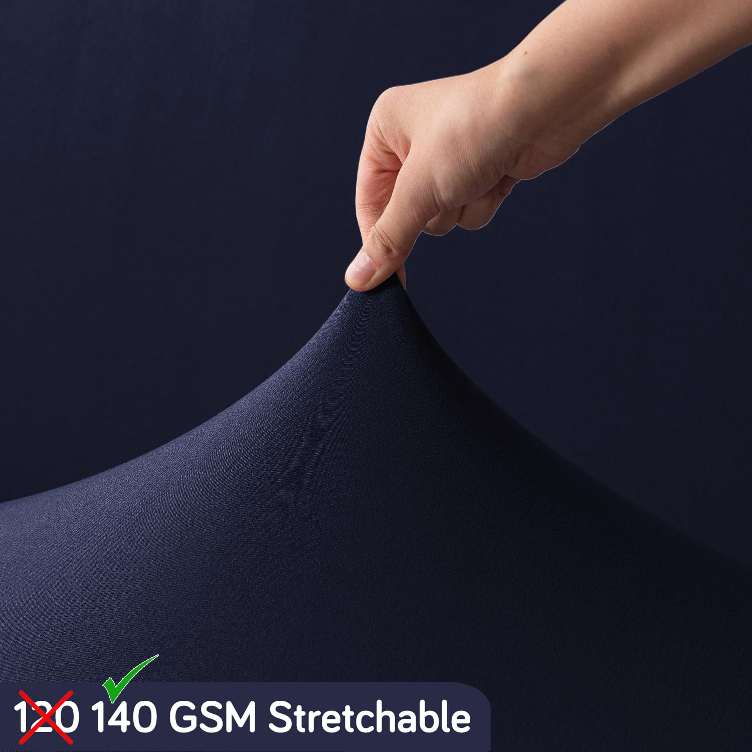 Navy Blue Sofa Cover - 3 Seater SereneSolids -3 Navy Blue Sofa Cover - 3 Seater SereneSolids -3