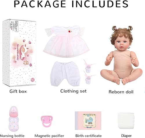 Miniatura 6 de Muñecas de bebé recién nacidas realistas de 20 pulgadas, hechas a mano, con cuerpo suave y pesado, juguete de regalo para niños a partir de 3 años