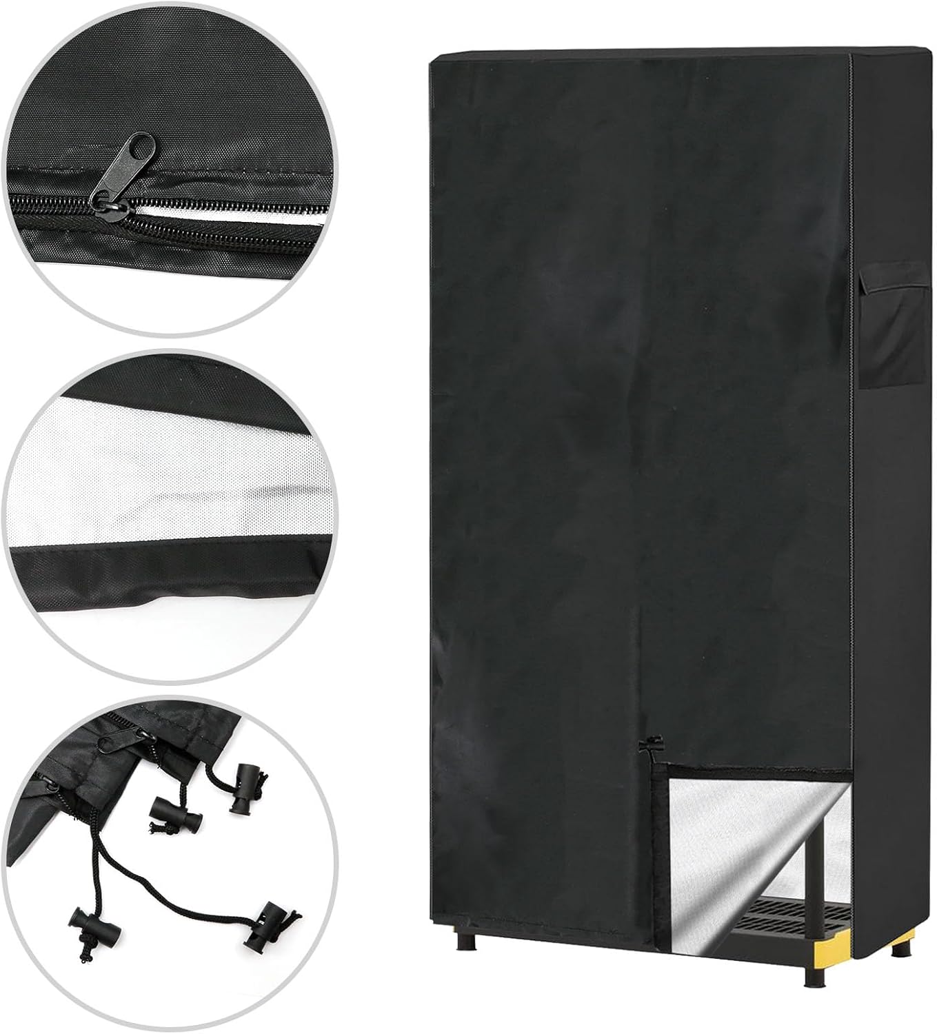 VIKKSAER Dustproof Shelf Cover, 36" W x 18" D x 72" H, Heavy Duty Waterproof Storage Shelving Protector, Steel Organizer Wire Rack Cover with Zipper (Black)