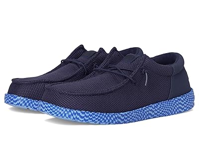 Hey Dude Kids Wally Funk Warped Geo (Little Kid/Big Kid) Boys Shoes Navy/Blue : 4 Big Kid M, Synthetic/Textile