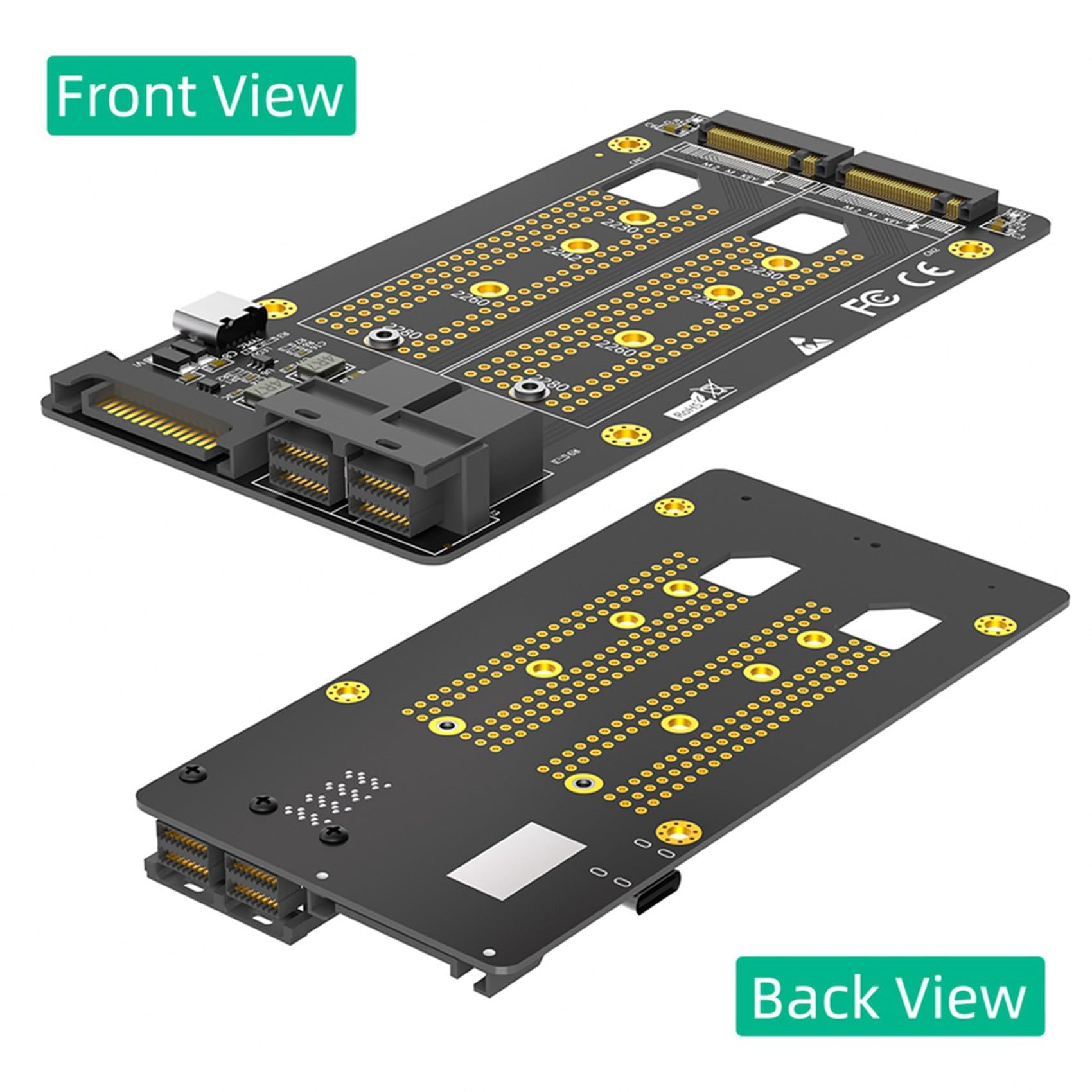 10X Nowa Wersja Adaptera Dual M.2 NVME SSD do Dual SFF-8643