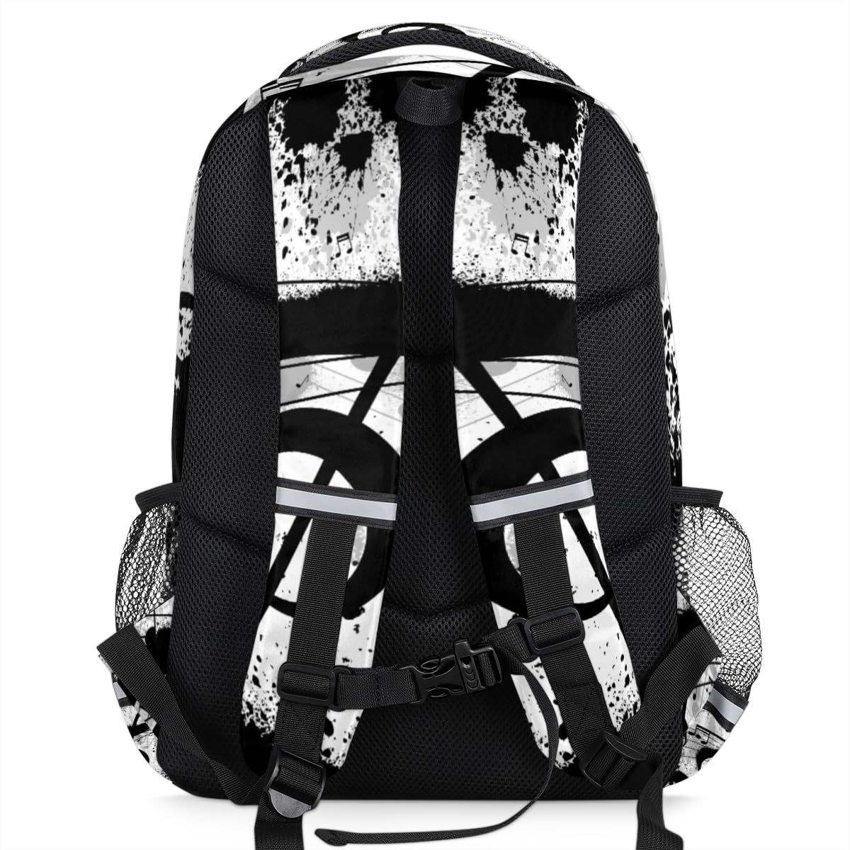 TropicalLife Noten-Rucksack für Kinder, Mädchen, Jungen, Herren, Damen, Schwarz, Musiknoten, Multifunktions-Rucksack, Schule, Büchertasche, 20 l, Laptop-Tasche, Reisen, lässiger Tagesrucksack, farbig,