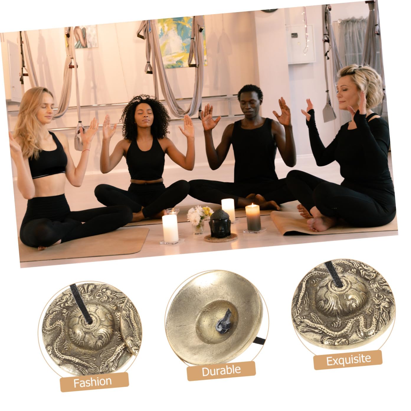 Toyvian 2stücke Vintage Handbecken Aus Reinem Kupfer Meditationsinstrument Für Yoga Und Spirituelle Zeremonien Handgefertigt Mit Einzigartigem Leicht Und Kompakt Für Musikliebhaber