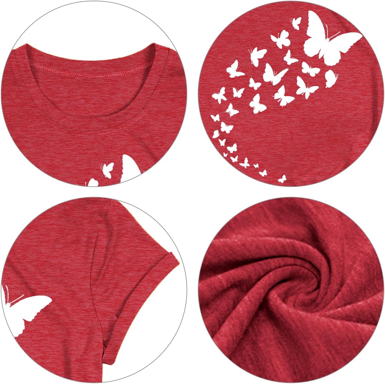 Hummingbird Shirt for Women-Cat Shirts Butterfly Tee Cute Animals Lover Flower Graphic Short Sleeve Tops - Image 5