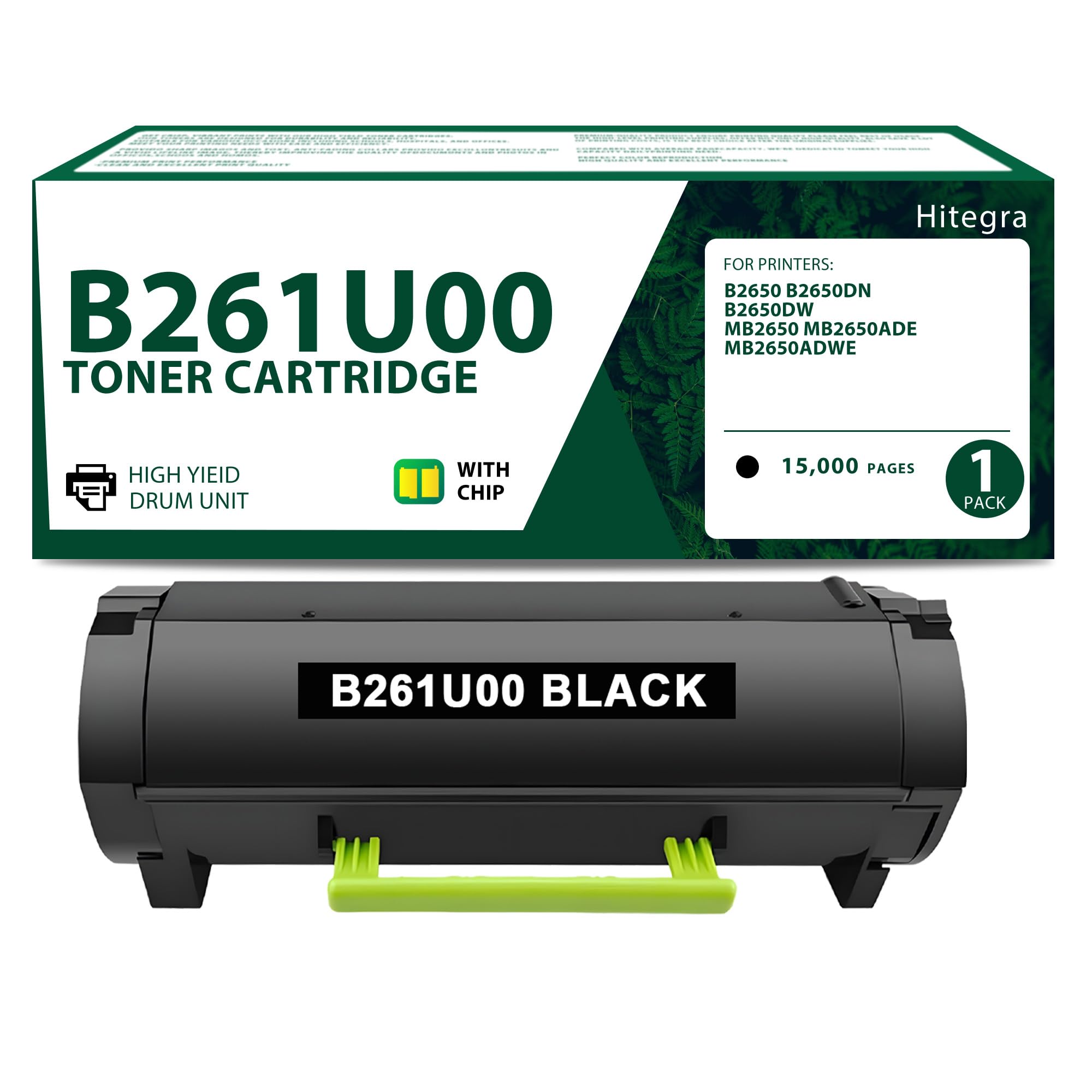 Photo 1 of Extra High Yield B261U00 Toner Cartridge (with New Chip) Replacement for Lexmark B261U00 Black Toner Cartridge for B2650 B2650dn B2650dw MB2650 MB2650ade MB2650adwe Printers, 1-Pack B2650dn Toner Kit