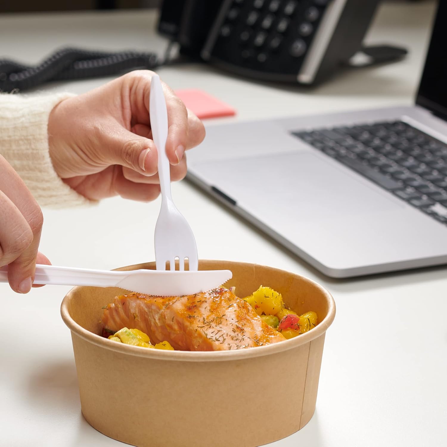 Pantry Value [Case of 4/1000 Pack] Lightweight White Plastic Forks - Disposable Cutlery for Parties, Events, and Dinner (Formerly Comfy Package)