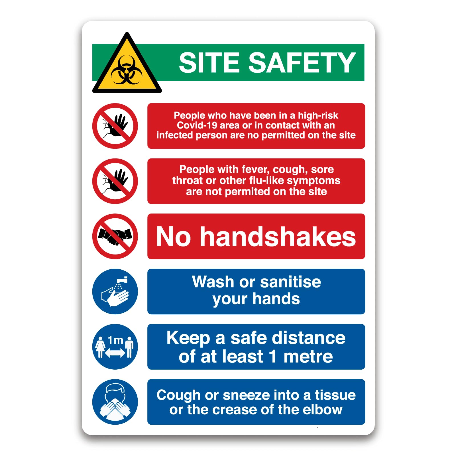 Site safety, Not permitted to visit Sign Mandatory Metal Tin Sign 8 x 12 inch for Industrial & Commercial