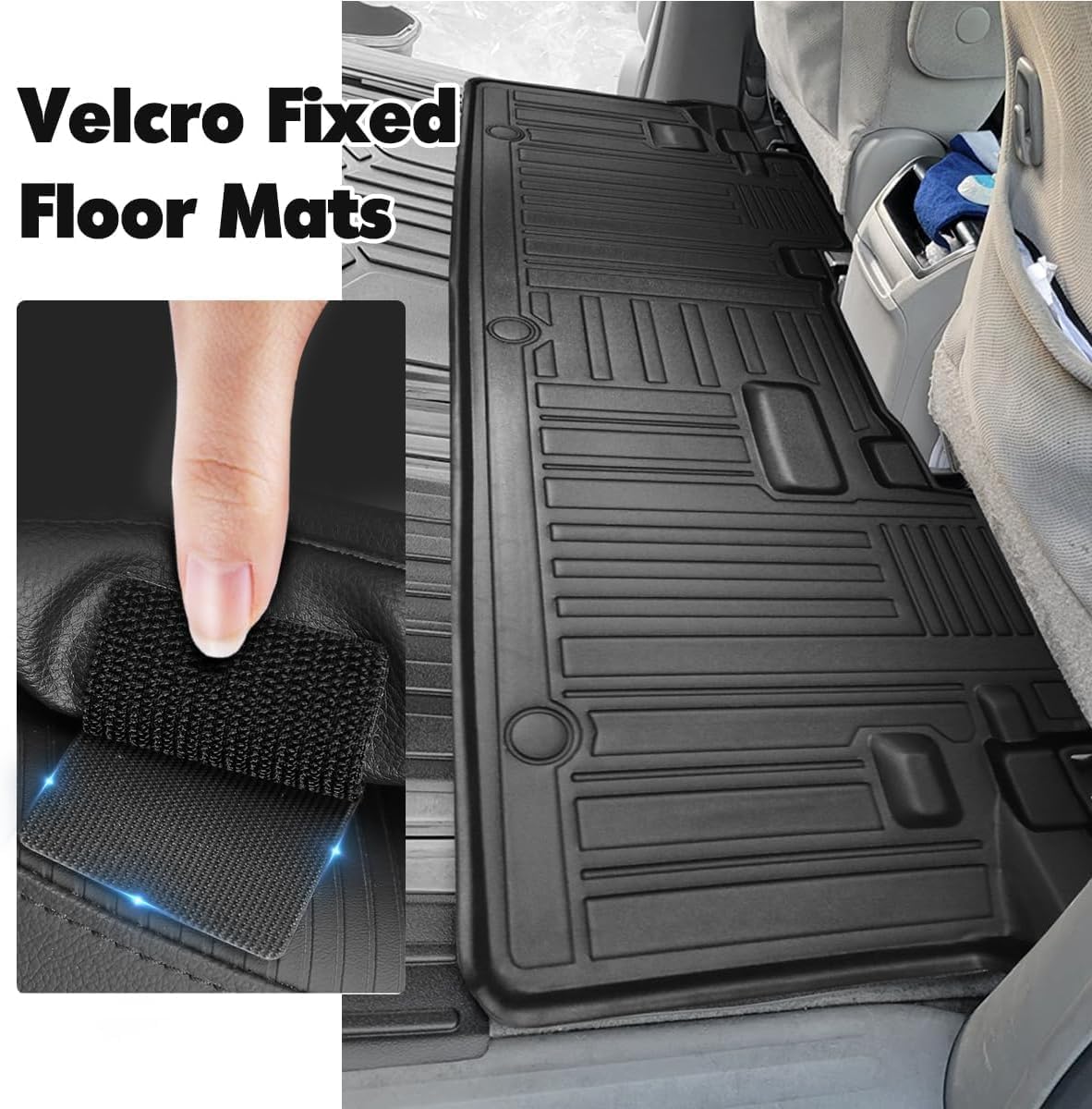 Vanseno Compatible for 2013-2020 Toyota Sienna 7 Seat Car Floor Mats and Cargo Liner Trunk Liner All Weather TPE Floor Liner for 2013 2014 2015 2016 2017 2018 2019 2020 Toyota Sienna Accessories