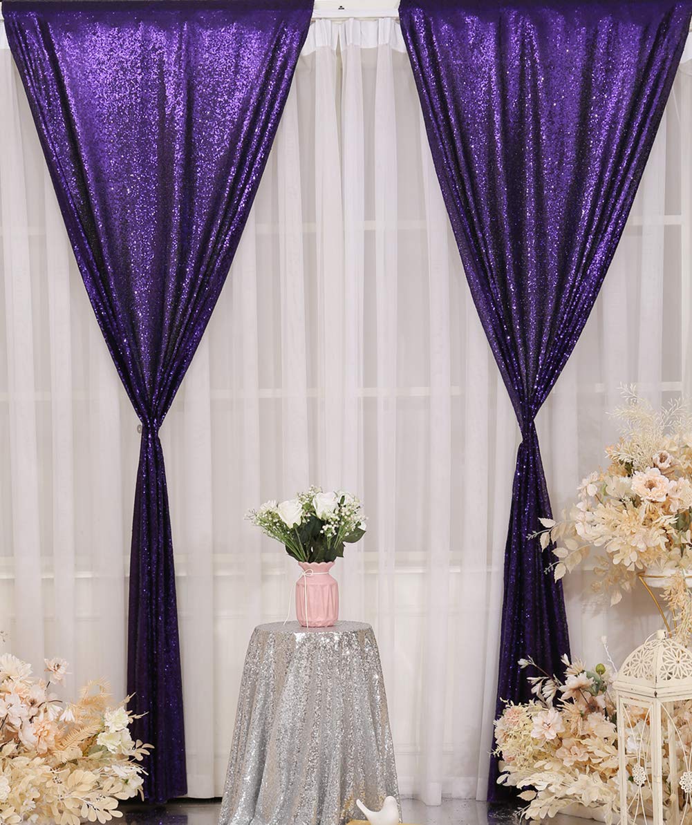 2Pieces Sequin Backdrop 2ftx8ft(60x243cm) Shiny Seamless Photo Booth Curtain for Party Wedding Decoration Photo Background, Iridescent — view 112