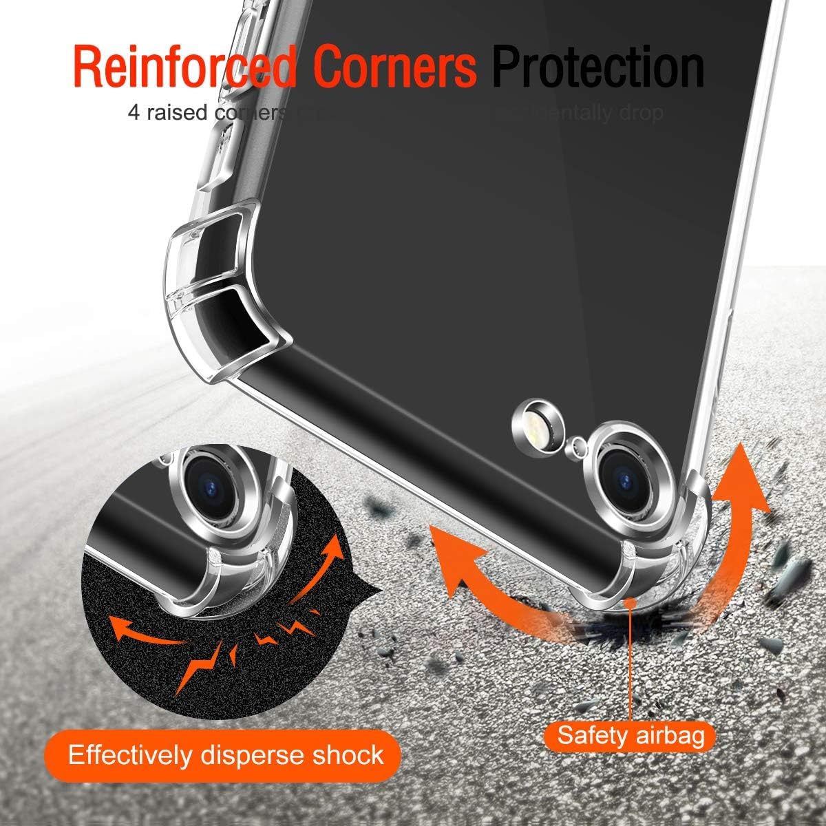 IVoler Custodia Anti Ingiallimento Per IPhone SE 2022/2020/8/7 – Trasparente Con 2 Pellicole In Vetro Temperato, Protezione Militare - 5