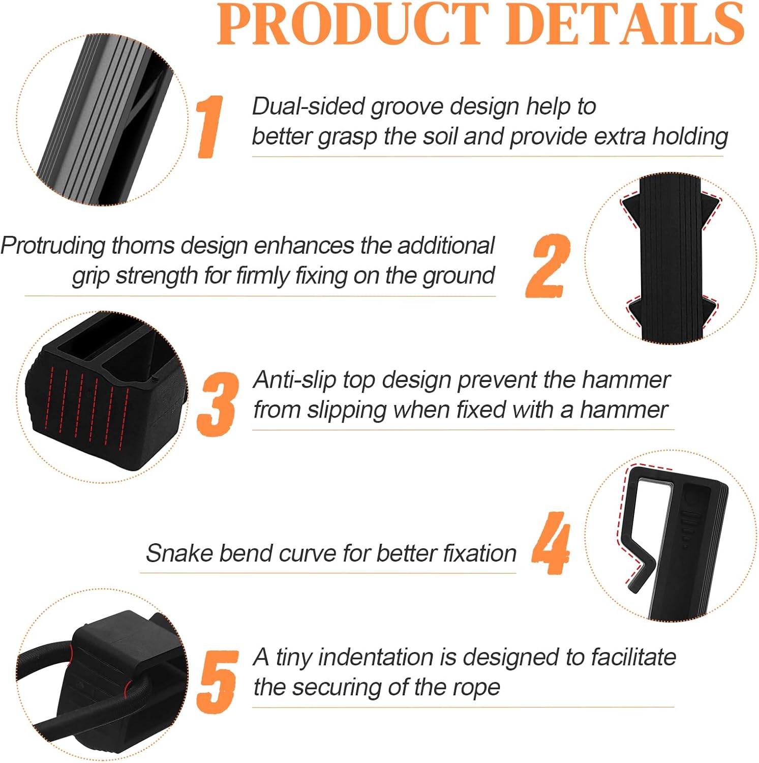 36 Pack Plastic Landscape Edging Anchoring Stakes, 9.8 Inch Heavy Duty Spikes with Plastic Panel for Terrace, Garden Lawn Yard Stakes for Paver Edging Weed Barrier, Black