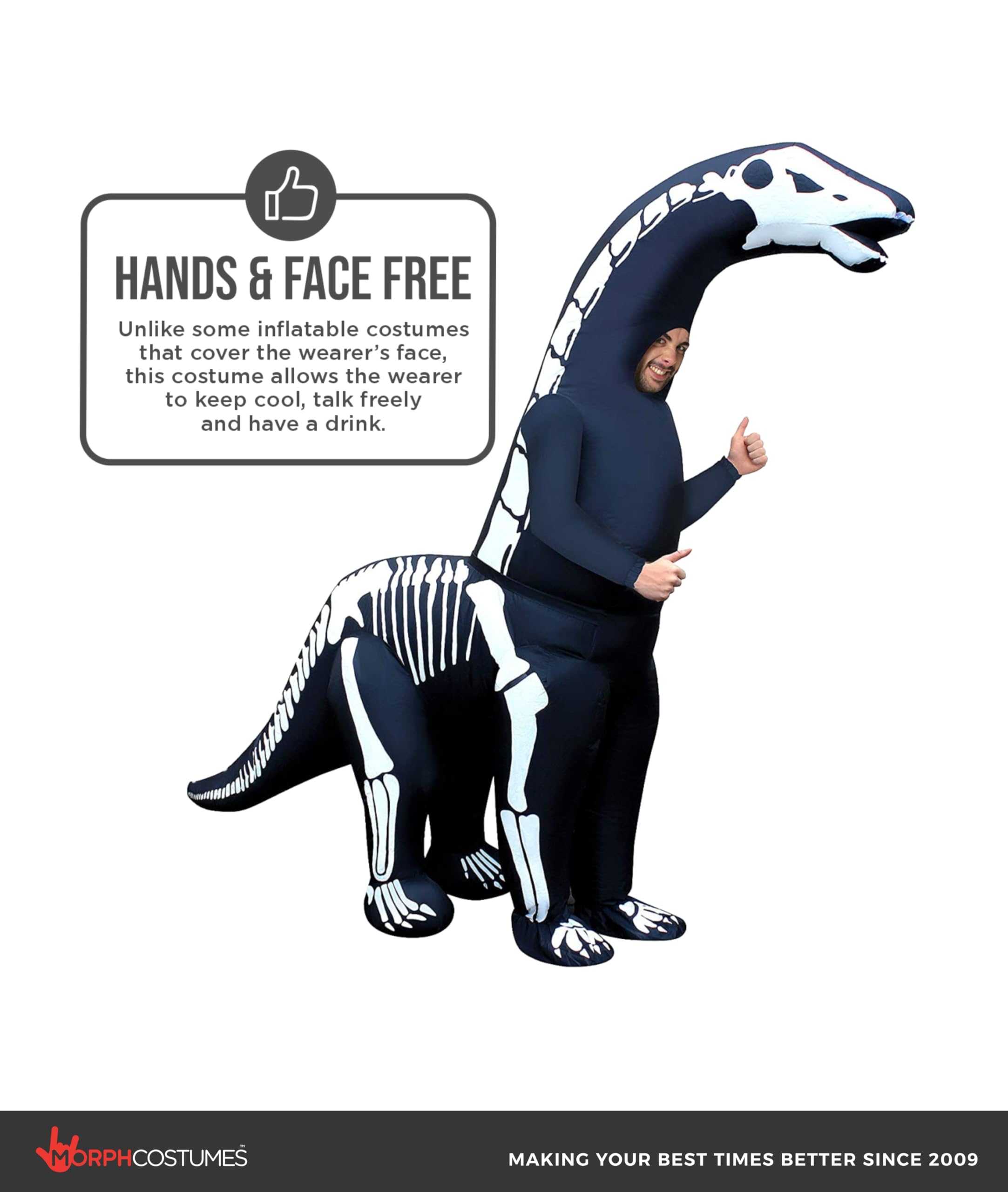 Opblaasbaar T-Rex Kostuum Dino Pak Skelet Dinosaurus Opblaaspak Halloween 2
