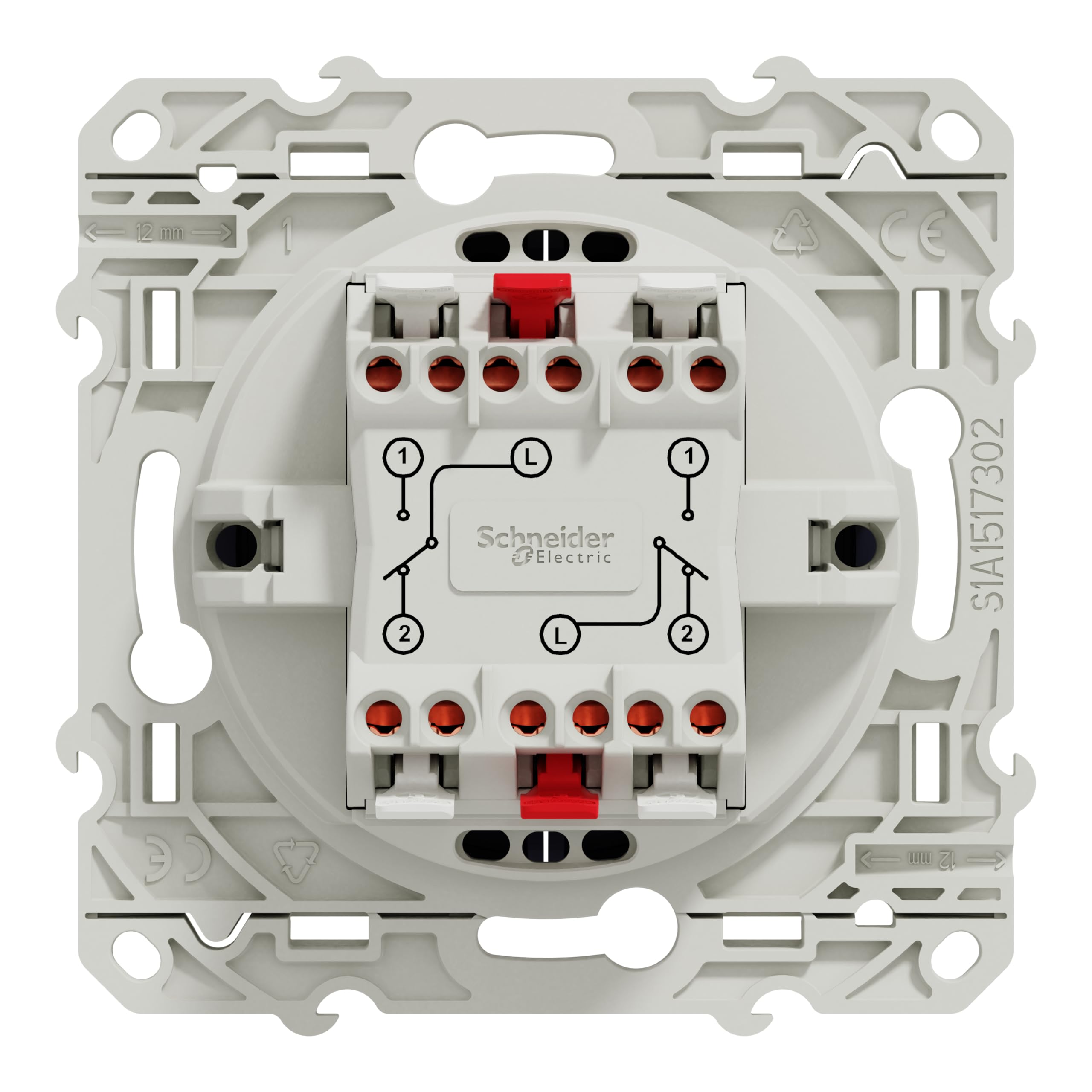 Schneider Electric - Odace, double va-et-vient Cobalt, à vis, connexion rapide - S550214