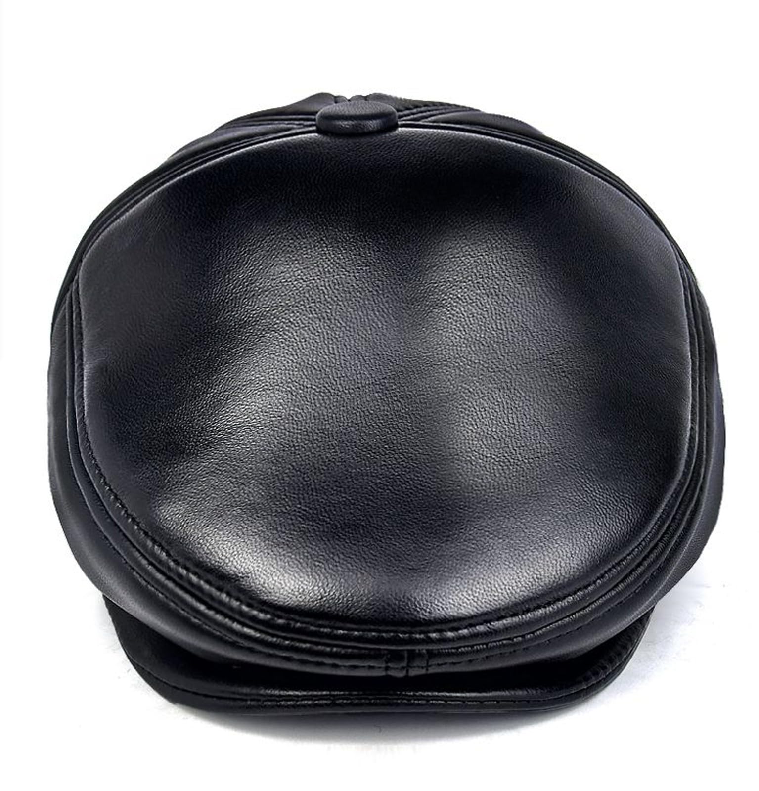 Cappello Classico da Uomo in Vera Pelle con Paraorecchie Reversibili, Ideale per Brevi Viaggi e Vacanze al Freddo(55-56cm(21.65-22 in))