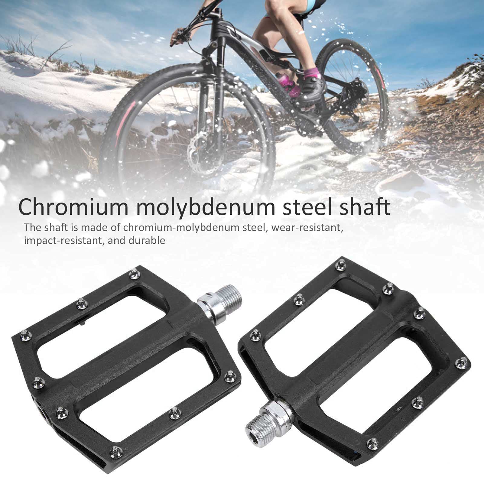 2 pedały MTB, antypoślizgowe płaskie pedały ze stopu aluminium z uszczelnionymi łożyskami, lekkie pedały obrabiane CNC do rowerów górskich i rowerów