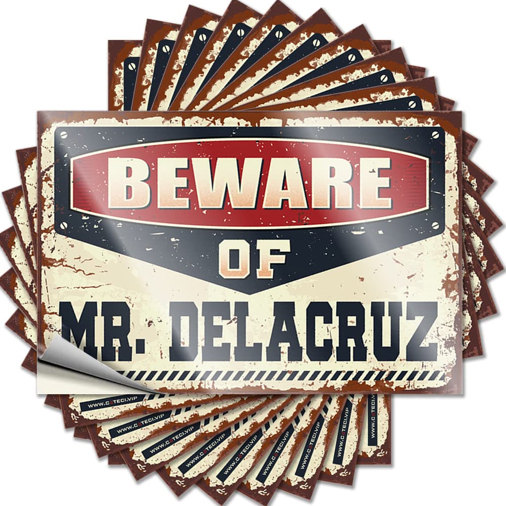 Quote Boys Bedroom Decor Essentials Western Wall Beware of Mr. Delacruz - Scratch Resistant Stickers(8X12CM)