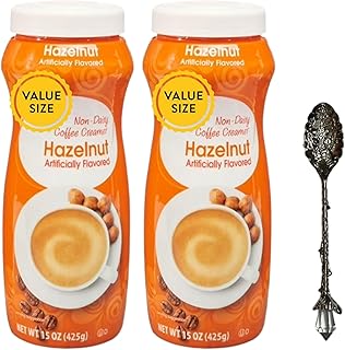 Dumbass Coffee Value Great Hazelnut Non-Dairy Coffee Creamer, 15 oz with Gem Spoon (Hazelnut) Gem Spoon