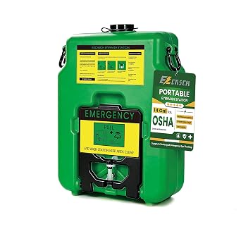 Portable Eyewash Station 14Gal 53L, OSHA Approved,Wall Mounted Flow