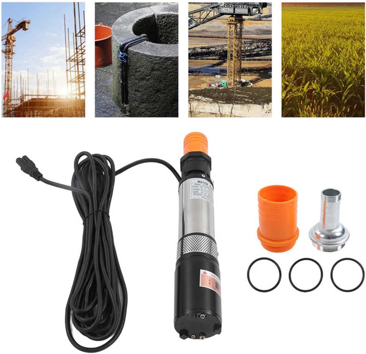 Mini Submersible Portable Electric Water Pump DC 24V 220W Deep Well Pump 5000r/min 6000L/H Booster Large Flow 20m High Lift Agricultural Irrigation Booster Pump
