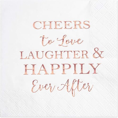 Crisky 50 servilletas desechables para despedida de soltera, 3 capas, color oro rosa, para decoración de fiesta de compromiso y despedida de soltera