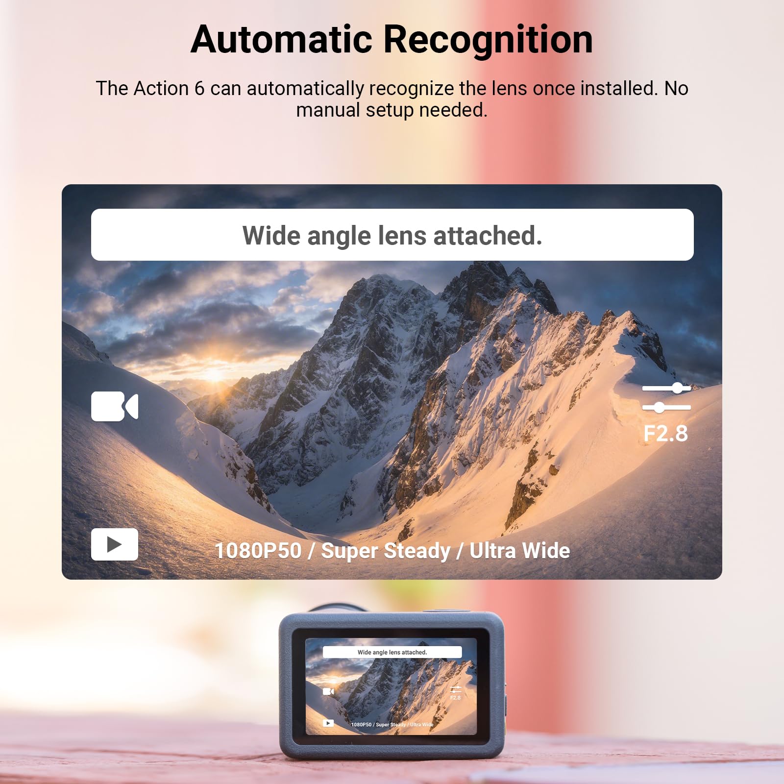 NEEWER Obiektyw szerokokątny kompatybilny z DJI Osmo Action 6 tylko, 180° FOV, wielowarstwowe szkło optyczne HD, 3 elementy w 3 grupach, przykręcany obiektyw Action Cam, akcesoria fotograficzne