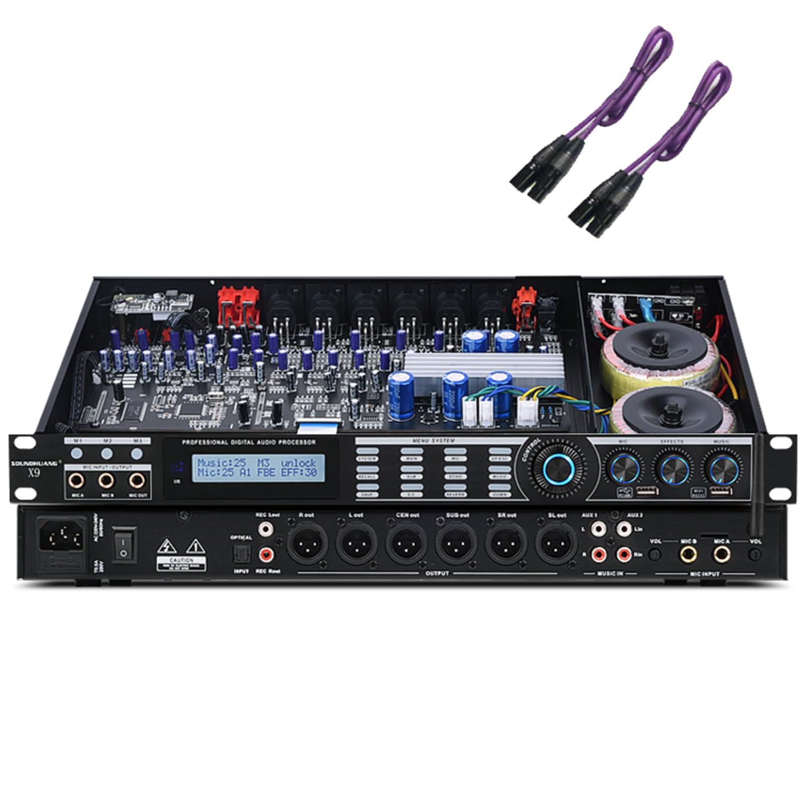 Processore Audio Digitale con Schermo LCD e Riverbero Multi-Mode per Karaoke e Live Performance