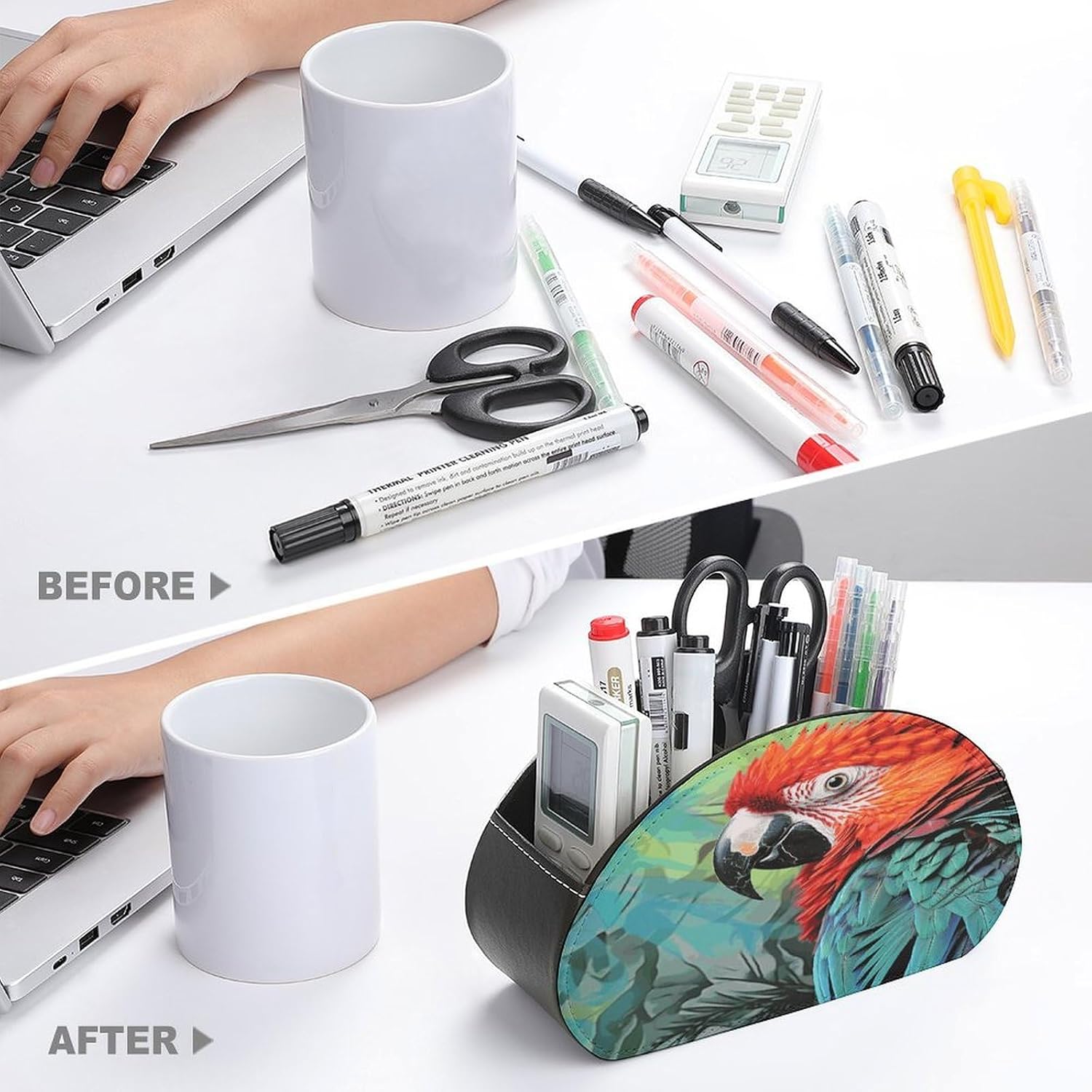 Colorful Parrot PU Leather Remote Control Holder image 3
