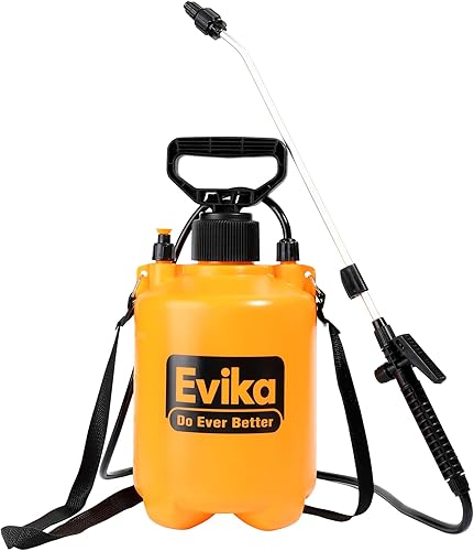 Pulverizador de bomba de 1.0 galones en jardín y césped, rociador a presión con válvula de seguridad, perfecto para rociar plantas, niebla de
