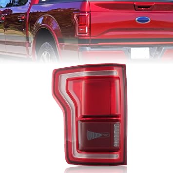 KARPAL Tail Light Assembly Compatible with 2015-2017 Ford F150 W/Blind Spot Left Driver Side LED Tail Light Brake Replacement HL3Z13405D FO2800259