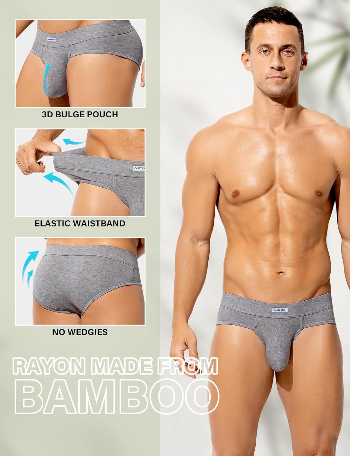 Casey Kevin Men's Underwear Breathable Briefs Lightweight 3D Contour Pouch Super Soft Comfort Tagless Underpants for Men Pack - Image 5