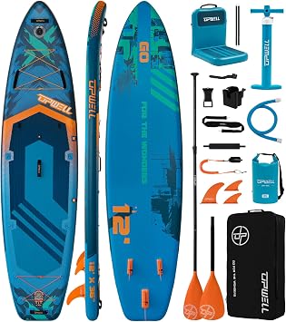 UPWELL 1236" Extra Wide Stand Up Paddle Board, 2+1 SUP Board for Adults & Teens, Inflatable SUP Board with Premium Accessories, 125L Backpack, Paddle, Leash, Hand Pump, Fins