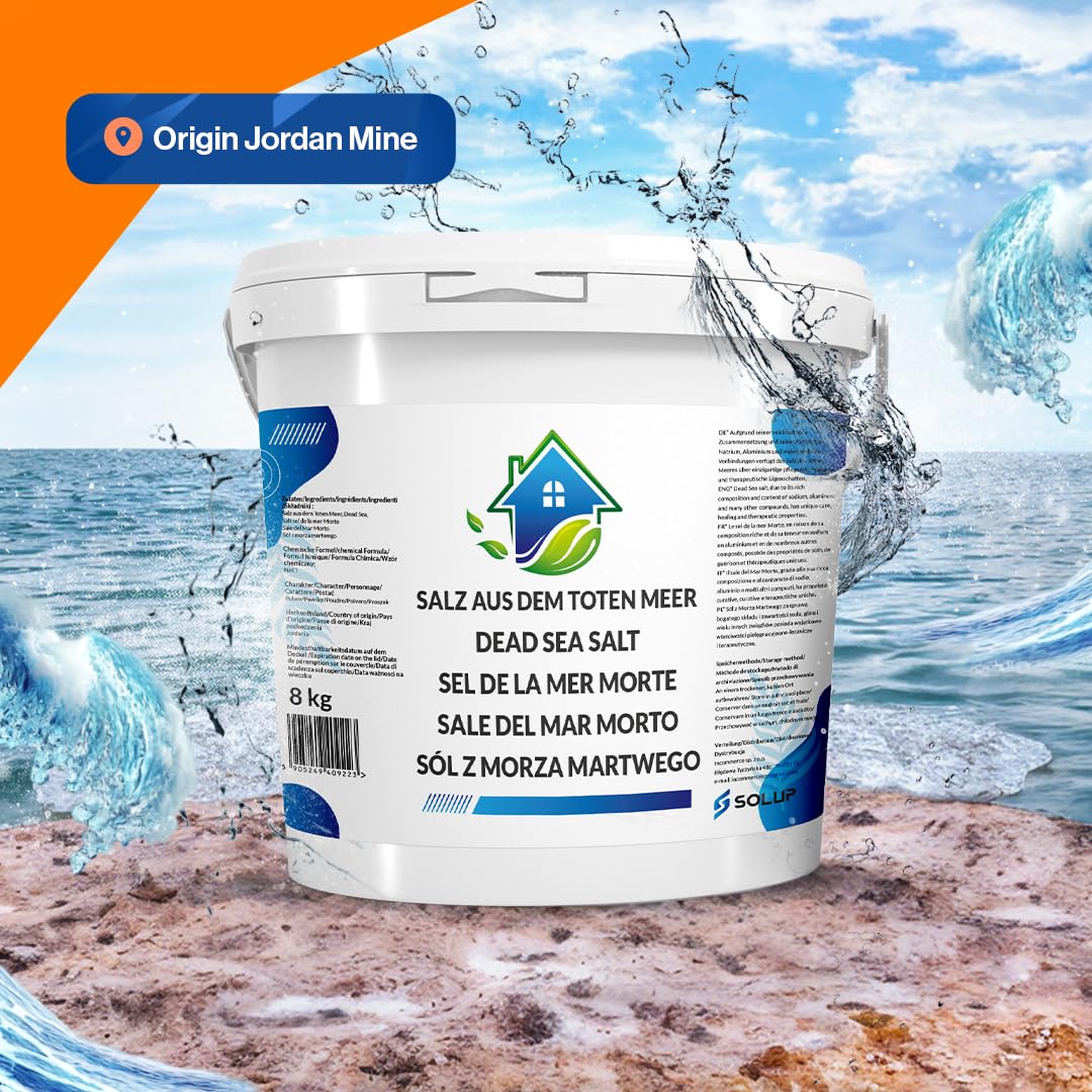 Mar Morto, sali da bagno da 8 kg, secchiello naturale per pediluvio, benefico per irritazioni cutanee