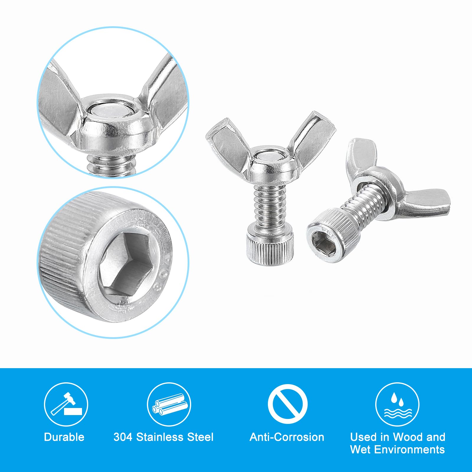PATIKIL 5/8" Bat Pins, 6 Sets 304 Stainless Steel Pottery Pins Fits Any Standard Throwing Wheel Head Ceramic Bat - Image 4